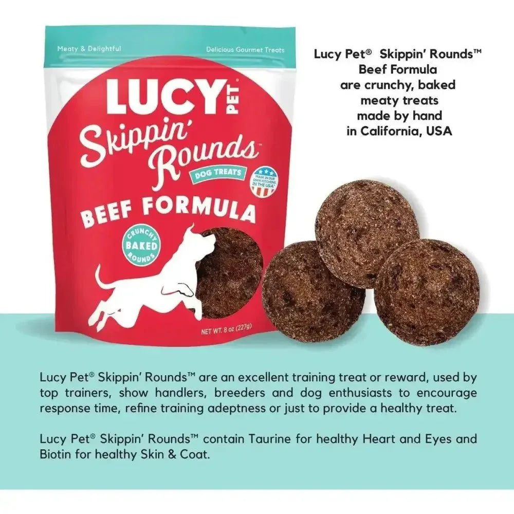 Lucy Pet Products Skippin' Rounds Beef Dog Treat 8 oz - Talis Us