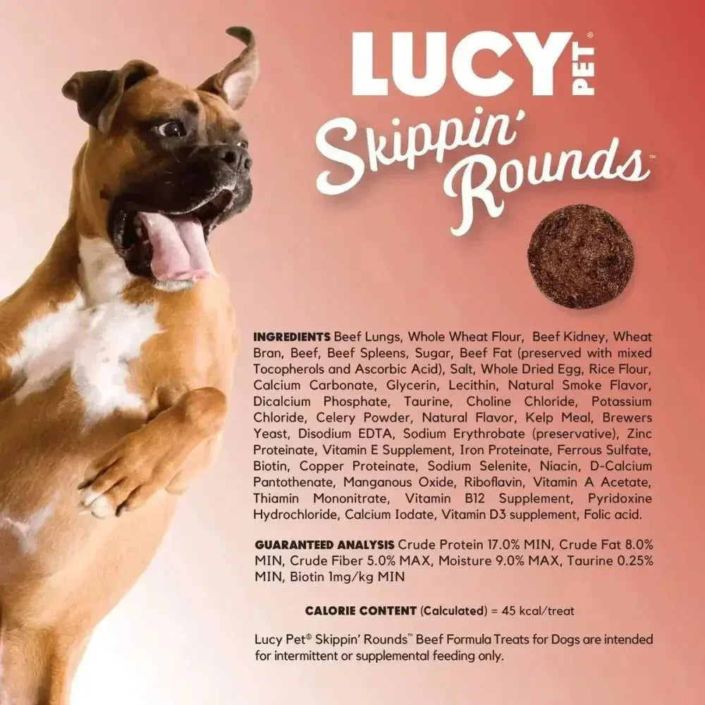 Lucy Pet Products Skippin' Rounds Beef Dog Treat 8 oz - Talis Us