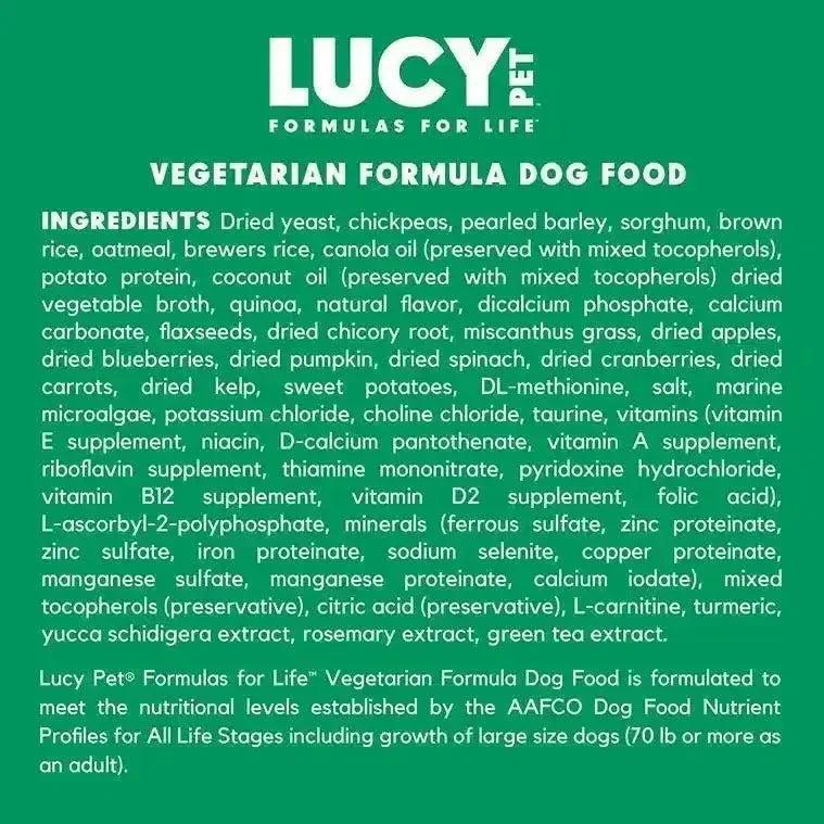 Lucy Pet Products Vegetarian Formula Dry Dog Food - Talis Us