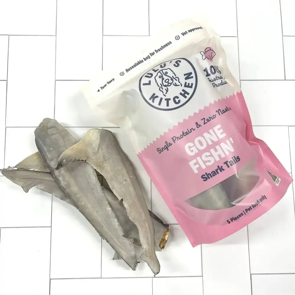 Lulu's Kitchen Gone Fishn' Shark Tails Dog Treats - Talis Us