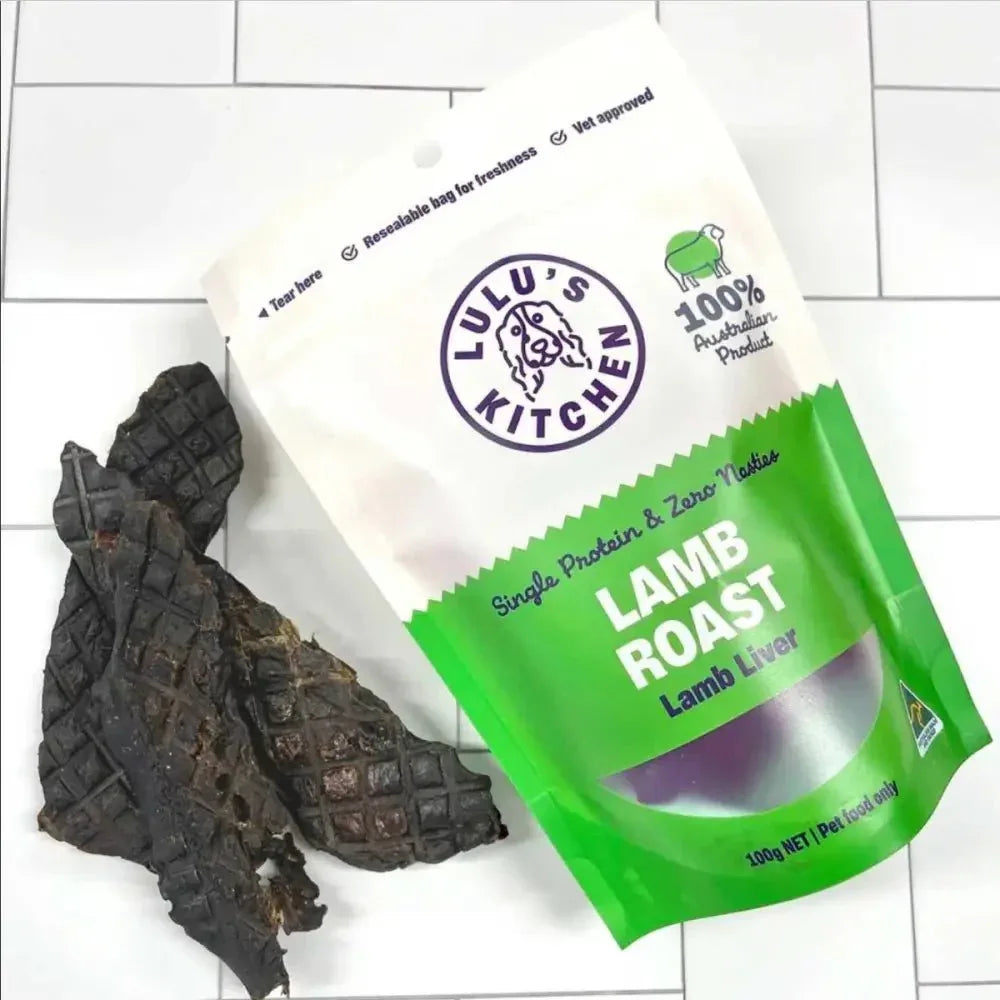 Lulu's Kitchen Lamb Roast Lamb Liver Dog Treats 100g - Talis Us