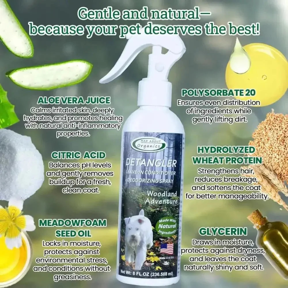 Mad About Organics Detangler Spray - Knot - Free Coats Made Easy 8oz - Talis Us