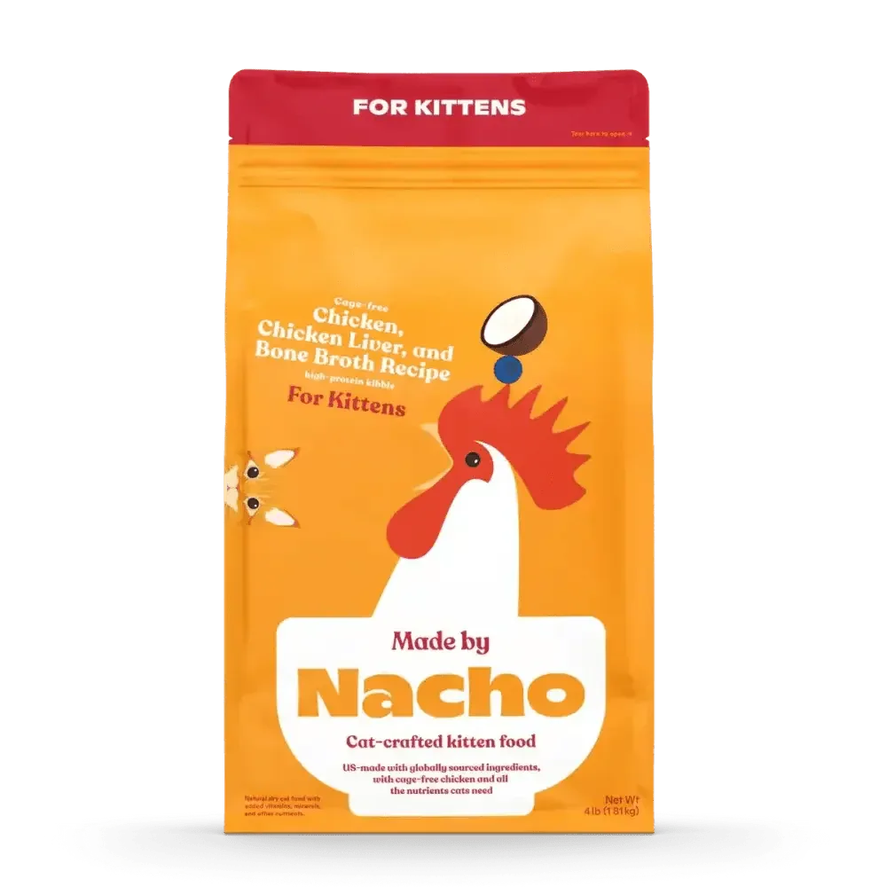 Made by Nacho Cage - Free Chicken, Chicken Liver & Bone Broth Recipe Kittens Dry Cat Food - Talis Us