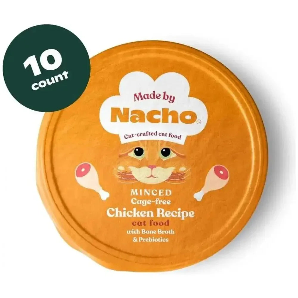 Made by Nacho Cage Free Minced Chicken Recipe With Bone Broth Wet Cat Food 10 / 2.5 oz - Talis Us