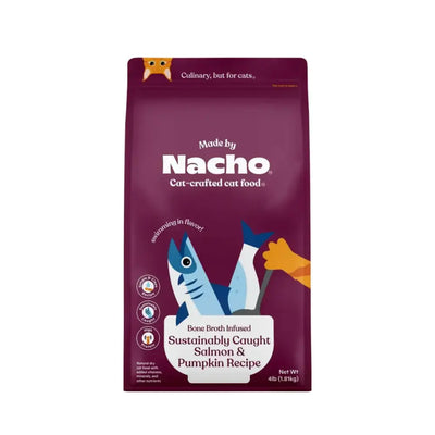 Made by Nacho Bone Broth Infused Sustainably Caught Salmon & Pumpkin Recipe Dry Cat Food - Talis Us