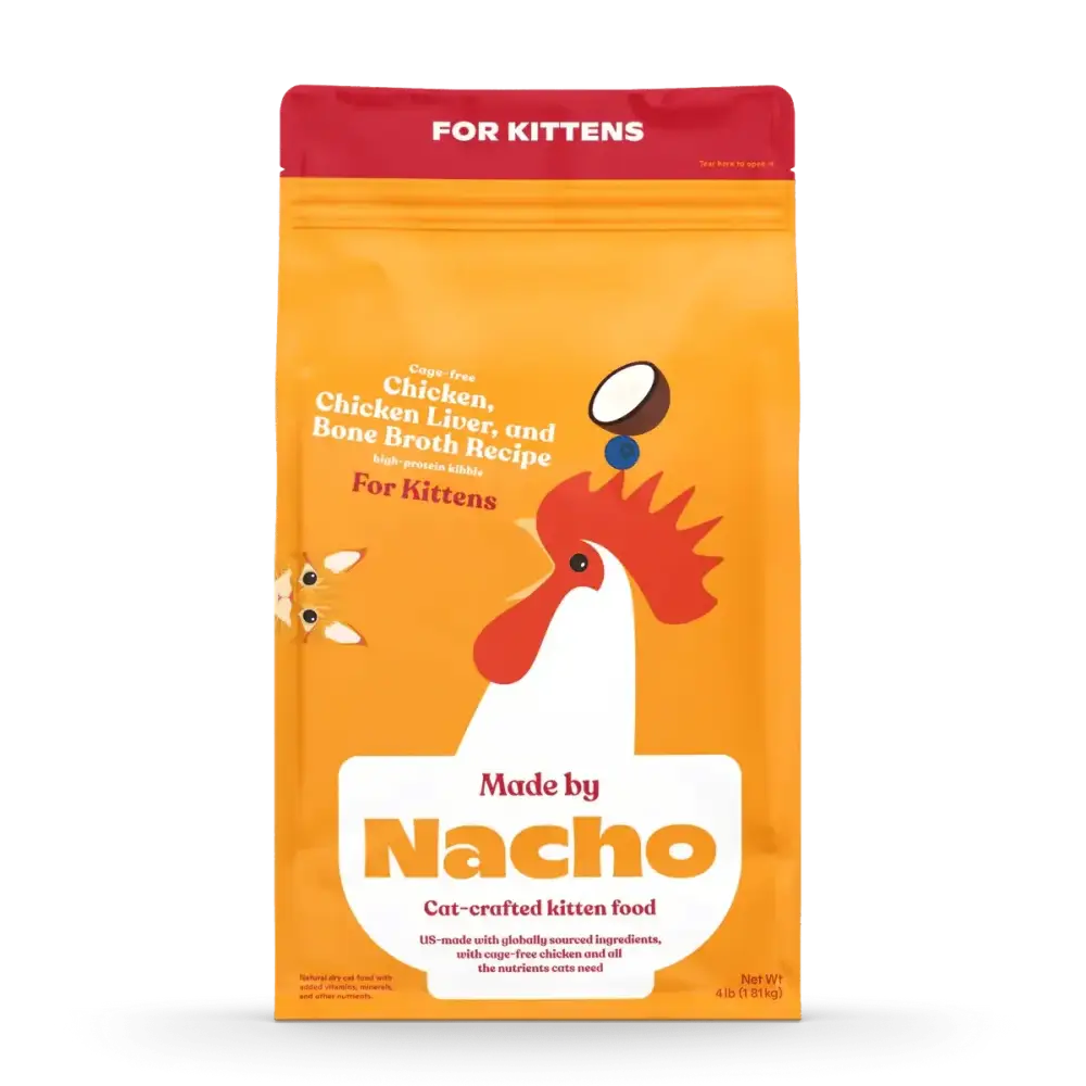 Made by Nacho Cage - Free Chicken, Chicken Liver & Bone Broth Recipe Kittens Dry Cat Food - Talis Us