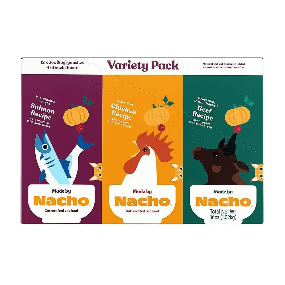 Made by Nacho Cuts In Gravy Recipes With Bone Broth Variety Pack Wet Cat Food 2 - 12 / 3 oz - Talis Us