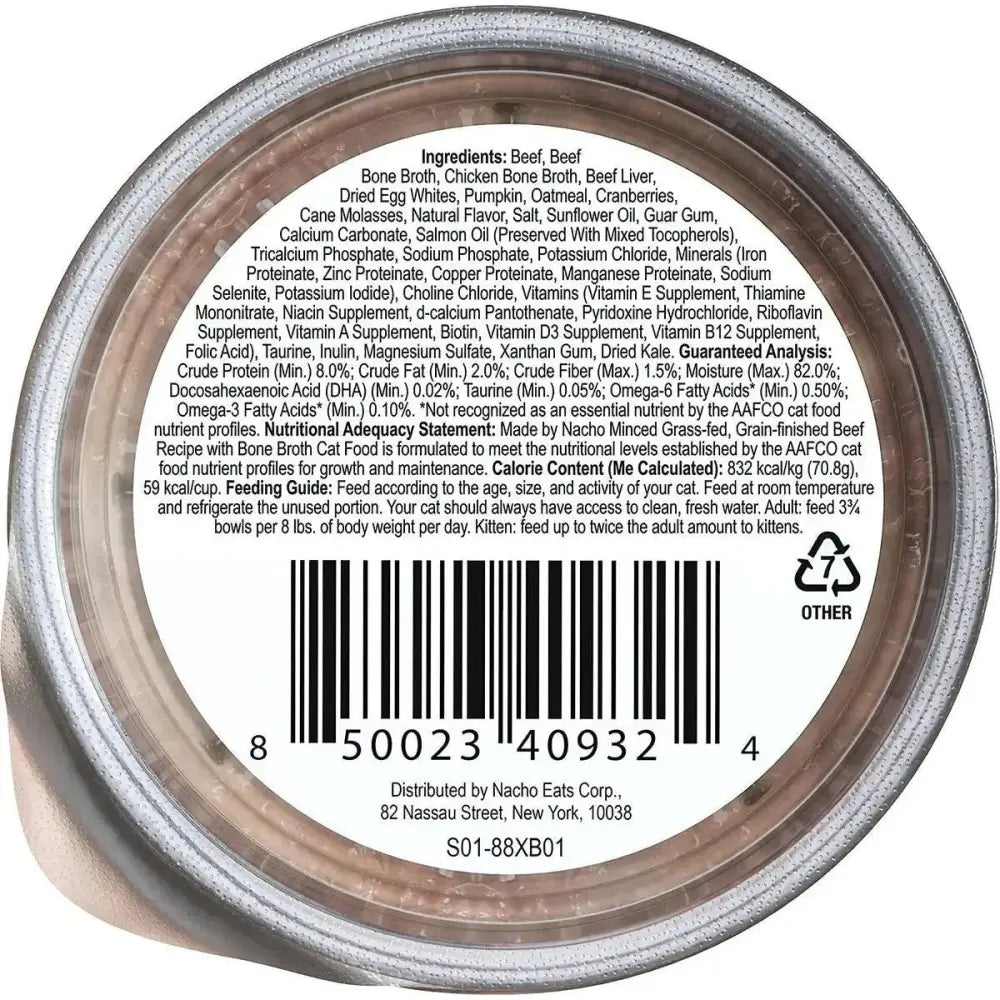 Made by Nacho Grass Fed, Grain - Finished Minced Beef Recipe With Bone Broth Wet Cat Food - Talis Us