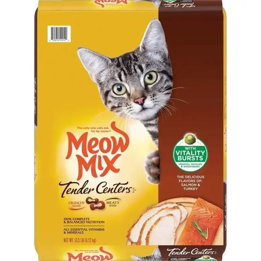 Meow - Mix Tender Centers w/Vitality Bursts Dry Cat Food Salmon & Turkey 13.5 lb - Talis Us