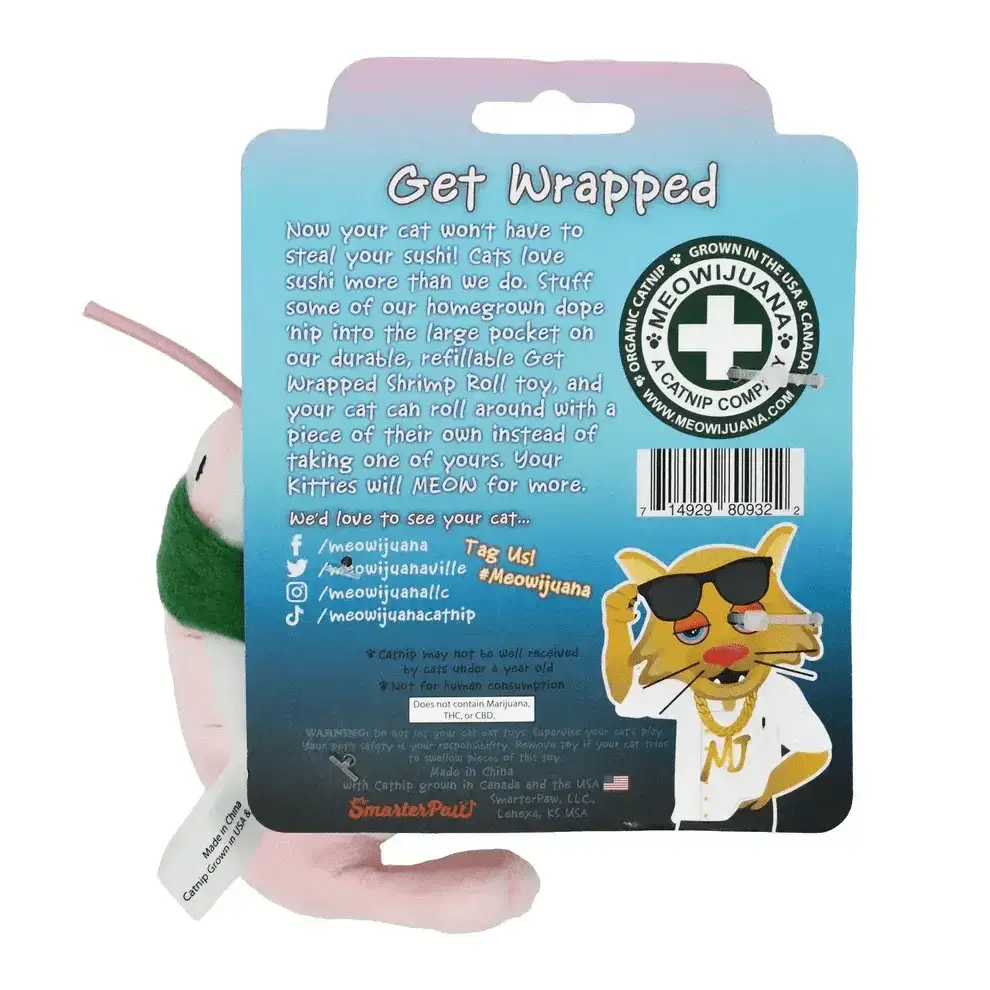 Meowijuana Get Wrapped Sushi Roll Cat Toy - Talis Us