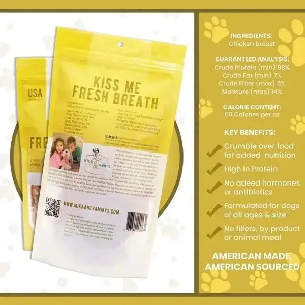 Mika & Sammy’s Kiss Me Fresh Breath Dehydrated Dog Treats 5oz - Talis Us