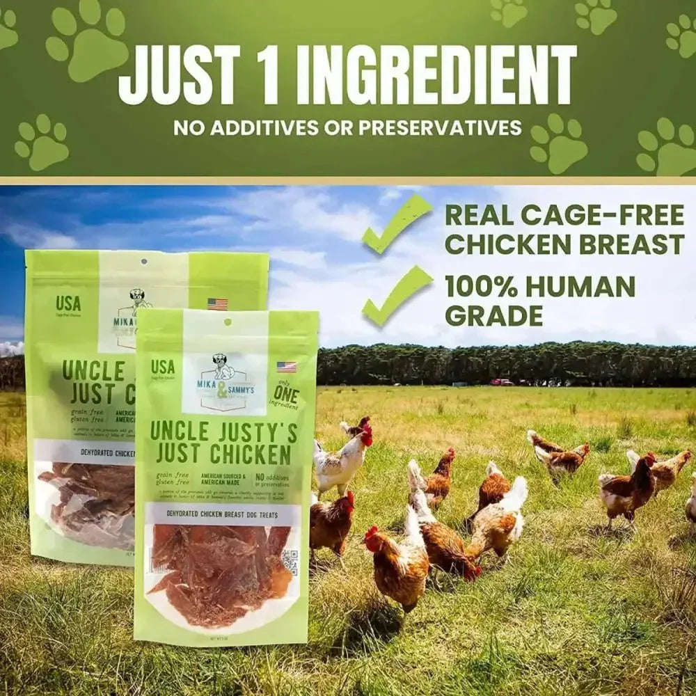 Mika & Sammy’s Uncle Justy’s Just Chicken Dehydrated Dog Treats 5oz - Talis Us