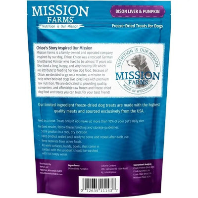 Mission Farms Bison Liver Freeze - Dried Dog Treats 3oz - Talis Us