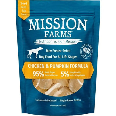 Mission Farms Cage - Free Chicken & Pumpkin Freeze - Dried Dog Food 14oz - Talis Us