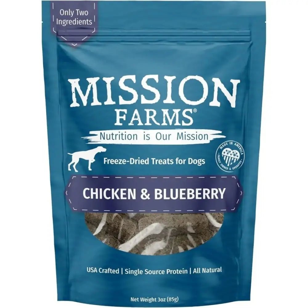 Mission Farms Chicken & Blueberry Freeze - Dired Dog Treats 3oz - Talis Us