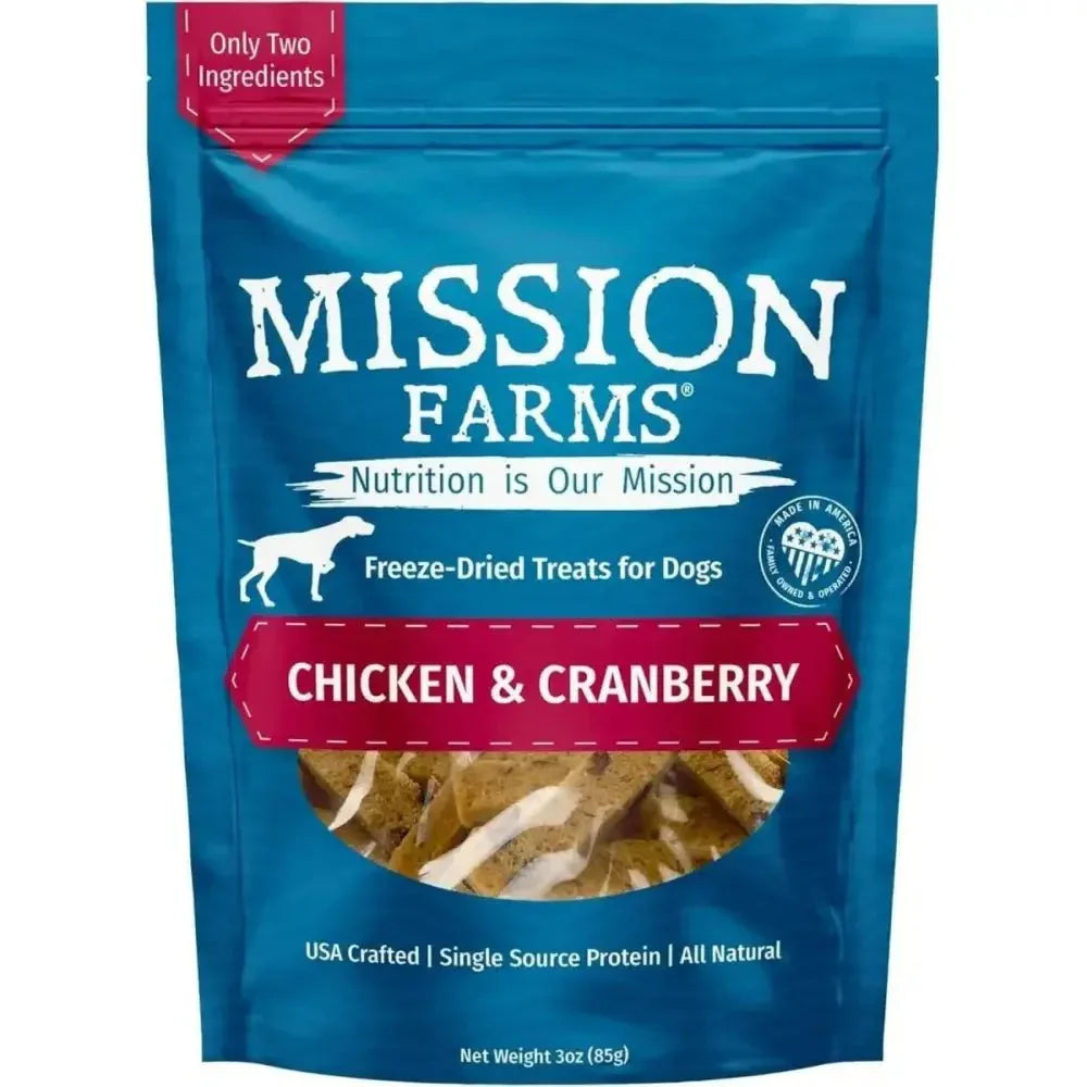Mission Farms Chicken & Cranberry Freeze - Dried Dog Treats 3oz - Talis Us