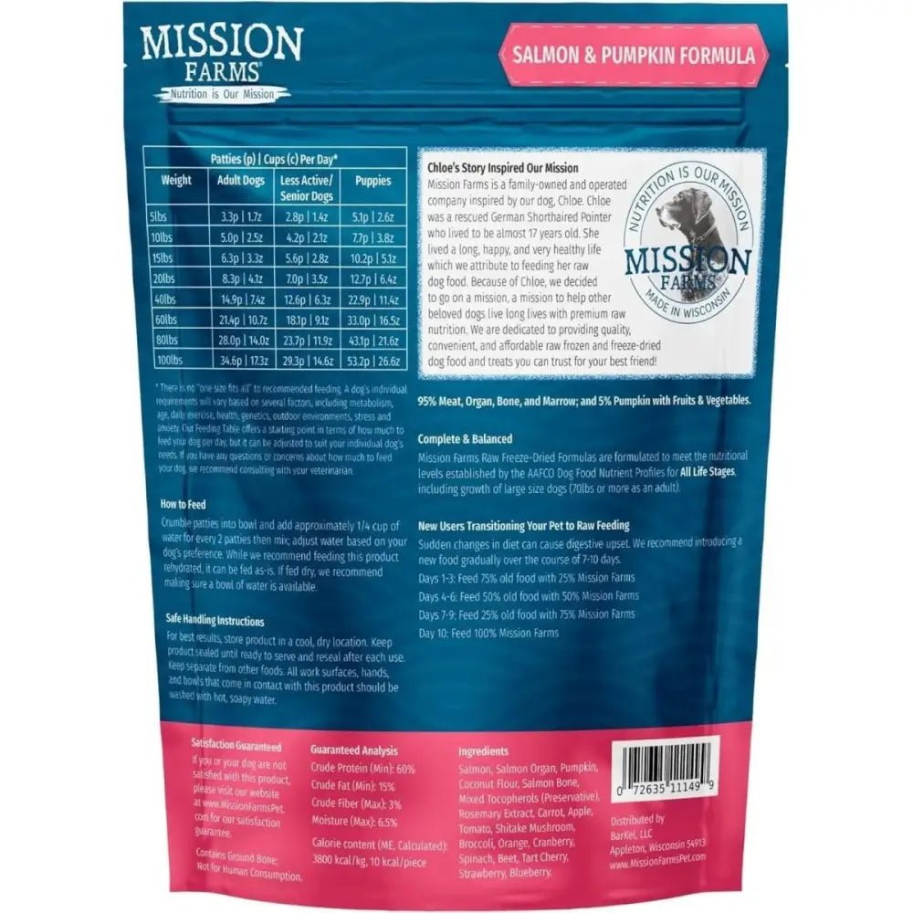 Mission Farms Wild - Caught Salmon & Pumpkin Freeze - Dried Dog Food 14oz - Talis Us