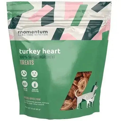 Momentum Carnivore Nutrition Freeze Dried Raw Turkey Hearts Treats 3oz - Talis Us