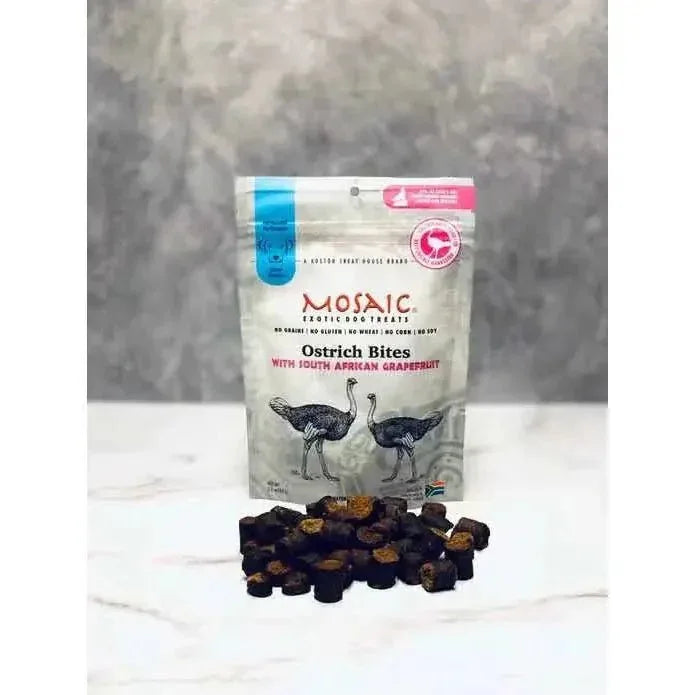 Mosaic South African Ostrich Bites Infused with Grapefruit Dog Treats - Talis Us