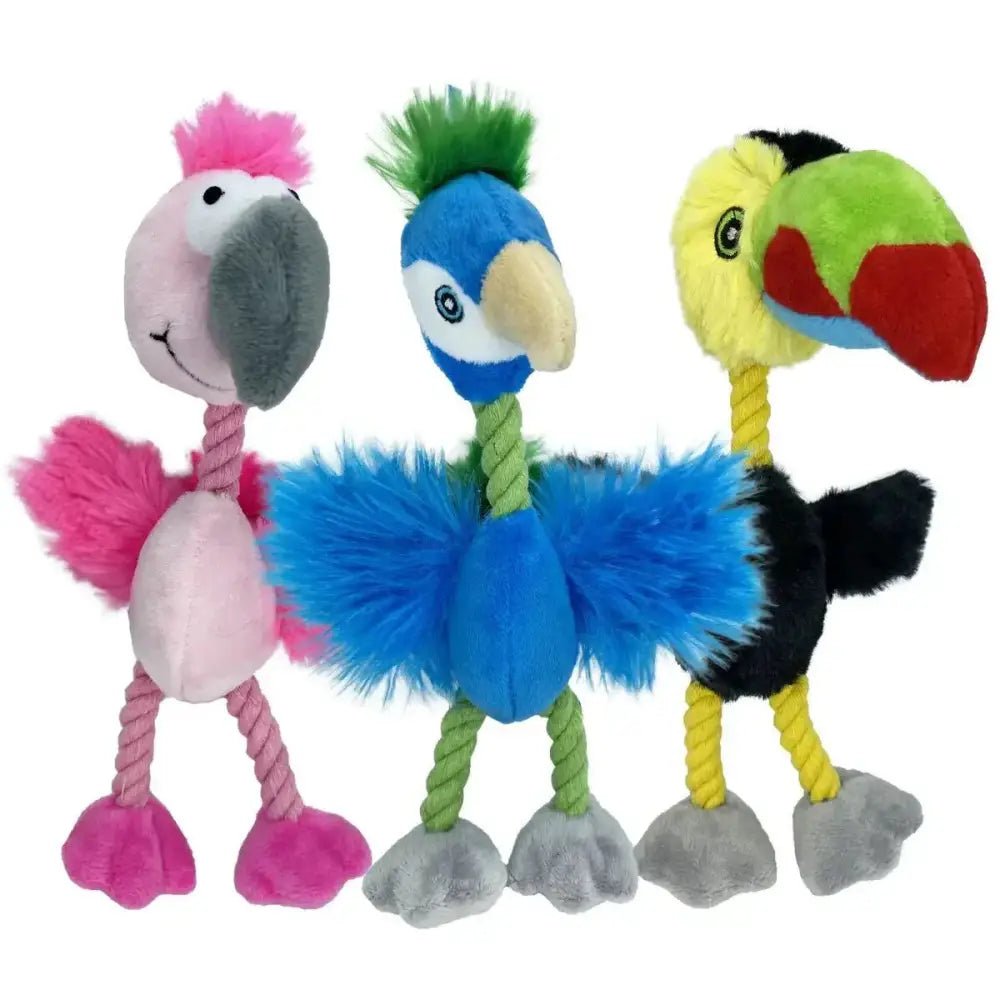 Multipet Mini Bird Brain Plush Dog Toy Assorted Animals 8" - Talis Us