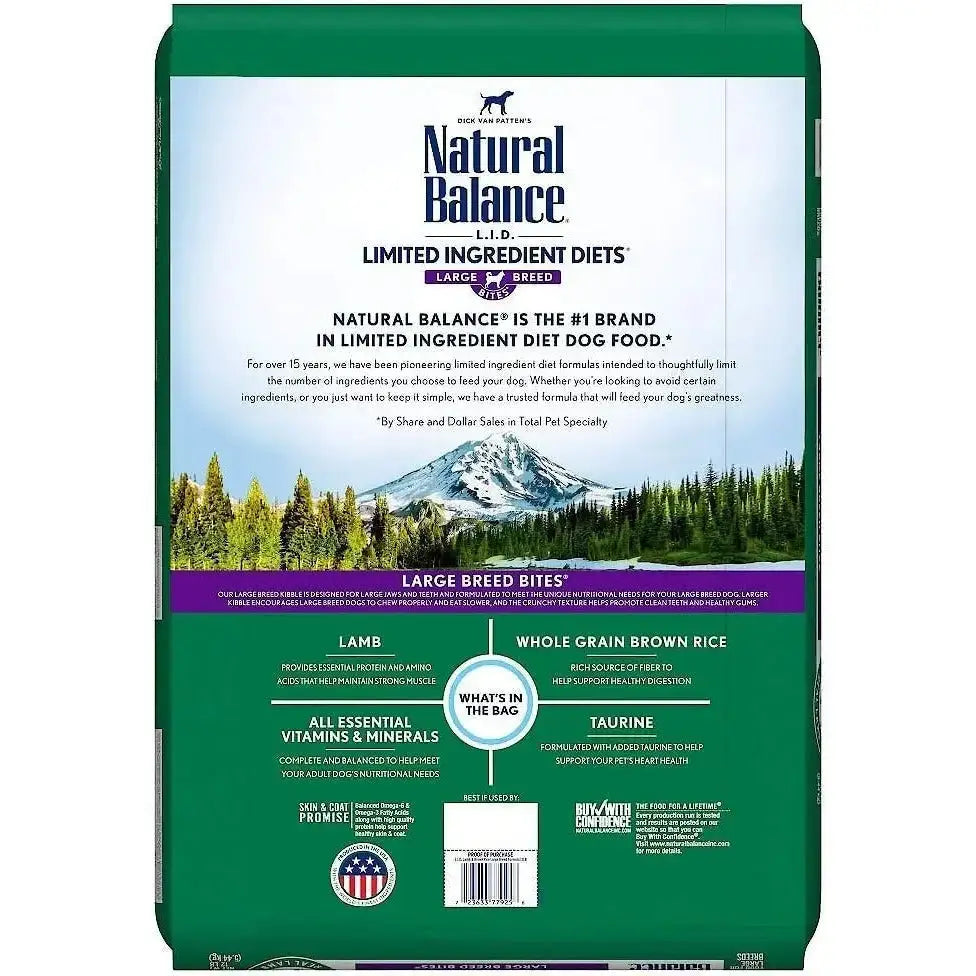 Natural Balance Pet Foods L.I.D. Large Breed Bites Lamb & Brown Rice Dry Dog Food Natural Balance