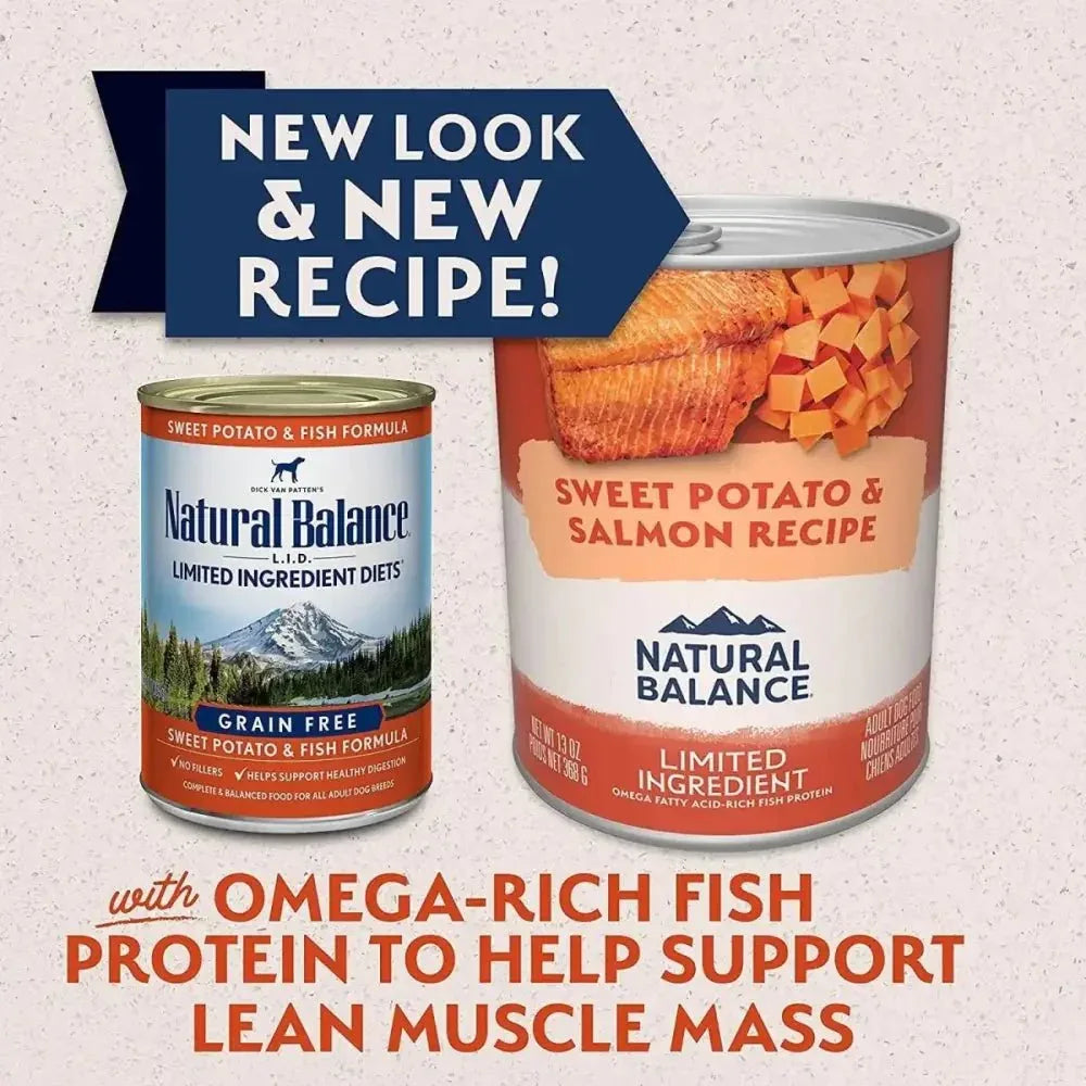 Natural Balance Pet Foods L.I.D. Fish & Sweet Potato Wet Dog Food 12ea/13 oz - Talis Us