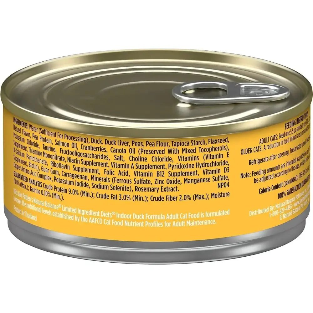 Natural Balance Pet Foods L.I.D. Indoor Duck Wet Cat Food 24ea/5.5 oz - Talis Us