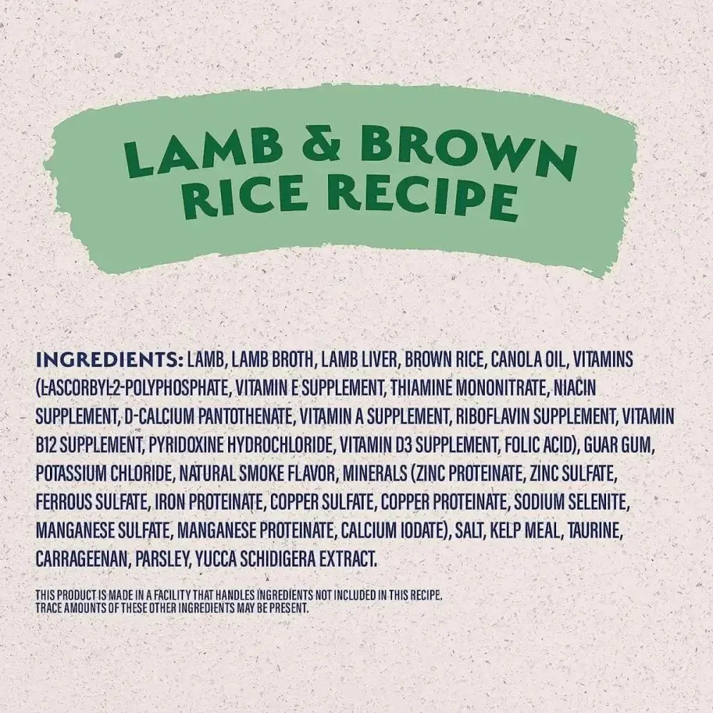 Natural Balance Pet Foods L.I.D. Lamb & Brown Rice Wet Dog Food 12ea/13 oz - Talis Us