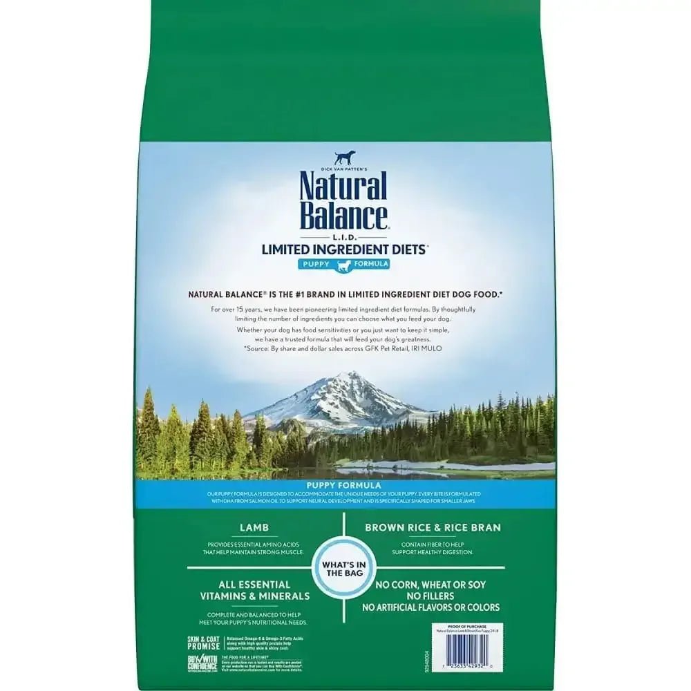 Natural Balance Pet Foods L.I.D. Puppy Dry Dog Food Lamb & Brown Rice, - Talis Us