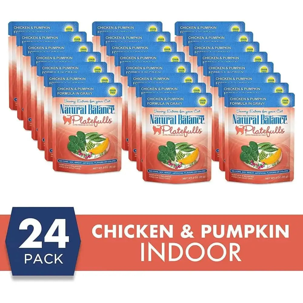 Natural Balance Pet Foods Platefulls Chicken & Pumpkin Formula in Gravy Cat Wet Food 3 oz, 24 pk Natural Balance CPD