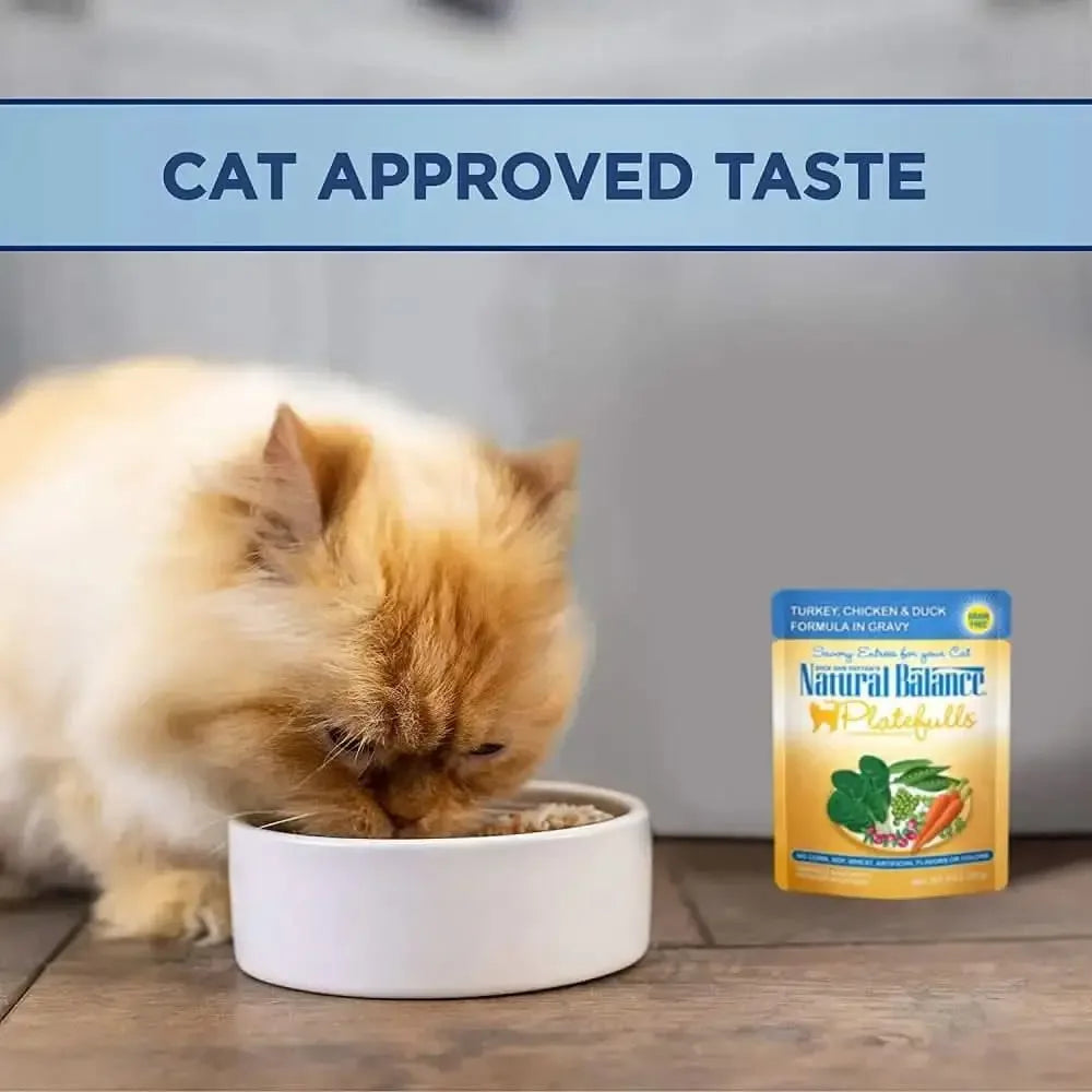 Natural Balance Pet Foods Platefulls Turkey Chicken & Duck Formula in Gravy Cat Wet Food 3 oz, 24 pk Natural Balance CPD