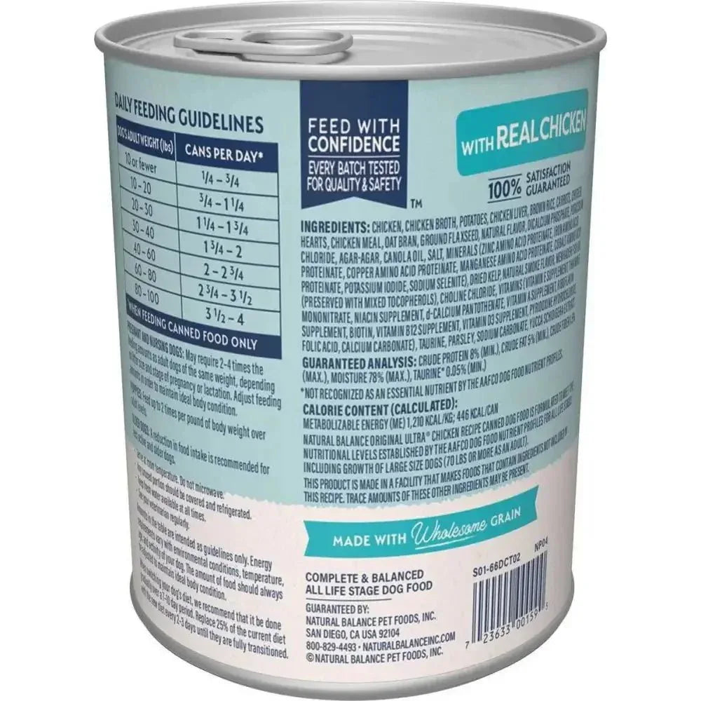 Natural Balance Pet Foods Ultra Premium Chicken Wet Dog Food 12ea/13 oz - Talis Us