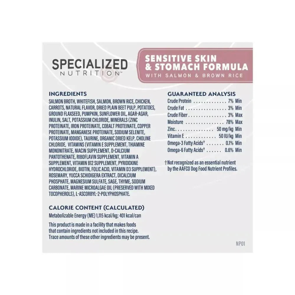 Natural Balance Specialized Nutrition Sensitive Skin & Stomach Formula Adult Salmon & Brown Rice Wet Dog Food - Talis Us