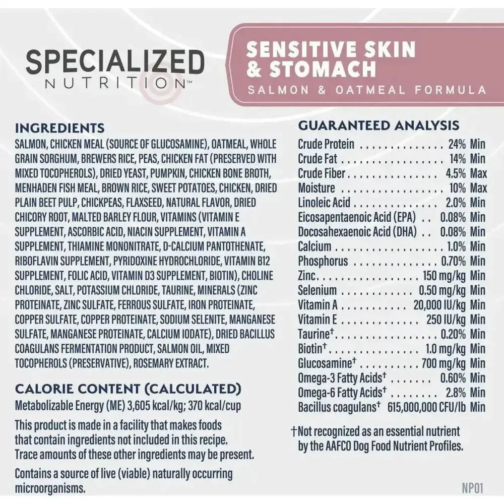 Natural Balance Specialized Nutrition Sensitive Skin & Stomach Salmon & Oatmeal Dry Dog Food - Talis Us