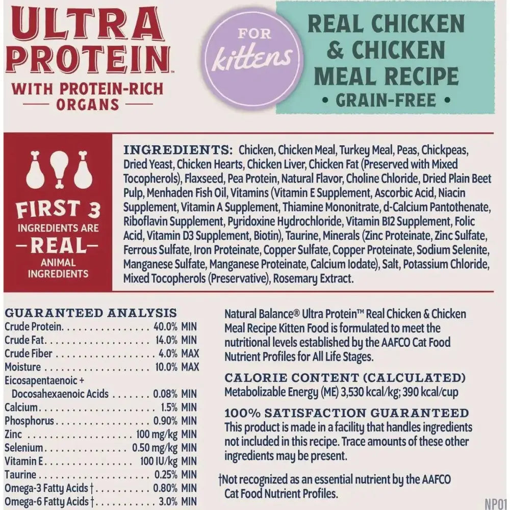 Natural Balance Ultra Protein Chicken Meal Recipe Dry Cat Food - Talis Us