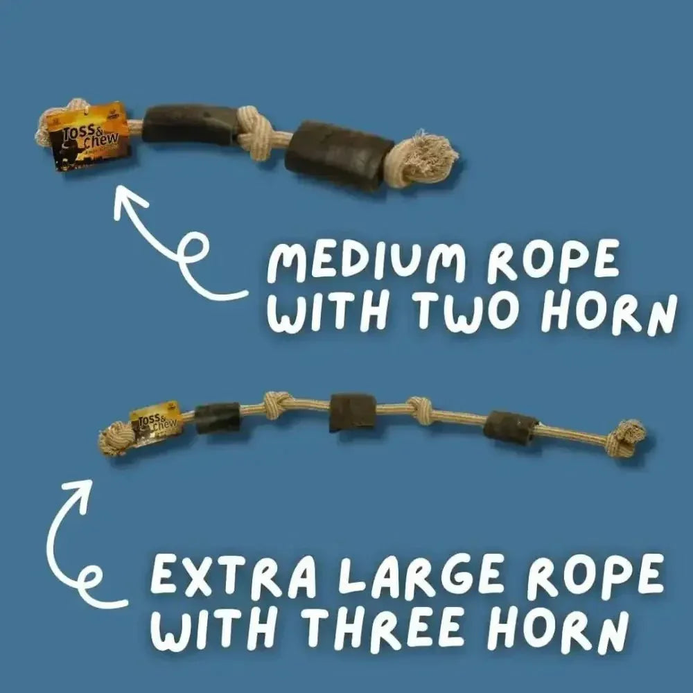 Natural Chew Rope With Keratin - Rich Buffalo Horns - Talis Us