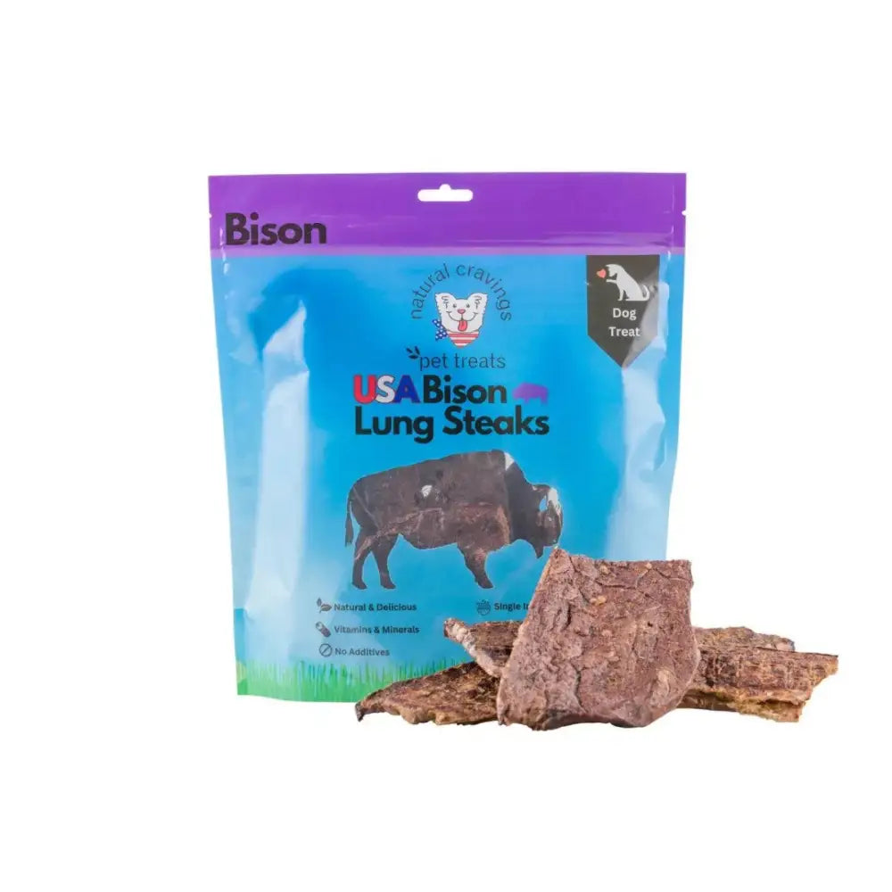 Natural Cravings USA Bison Lung Steaks Dog Treats 5oz - Talis Us
