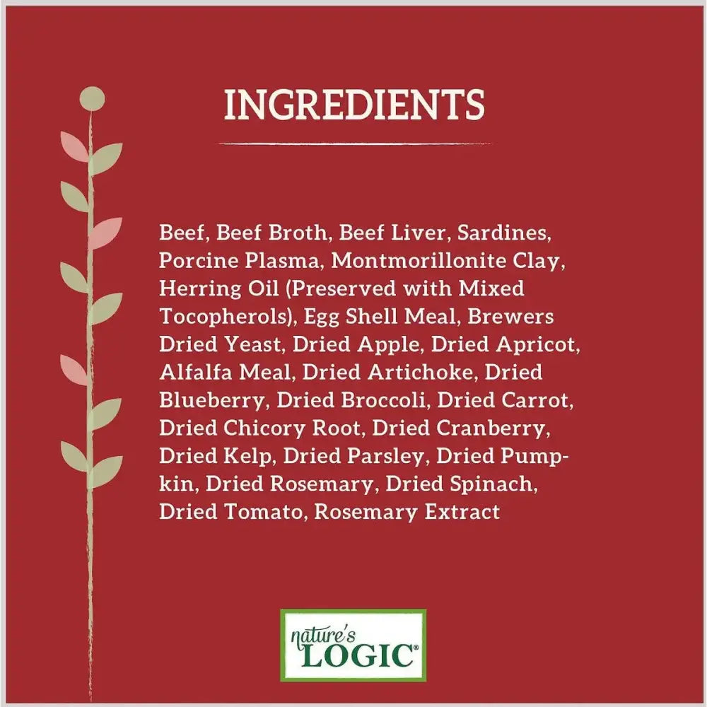 Nature's Logic Canine Beef Feast Grain-Free Canned Dog Food 13.2oz Case of 12 Nature's Logic