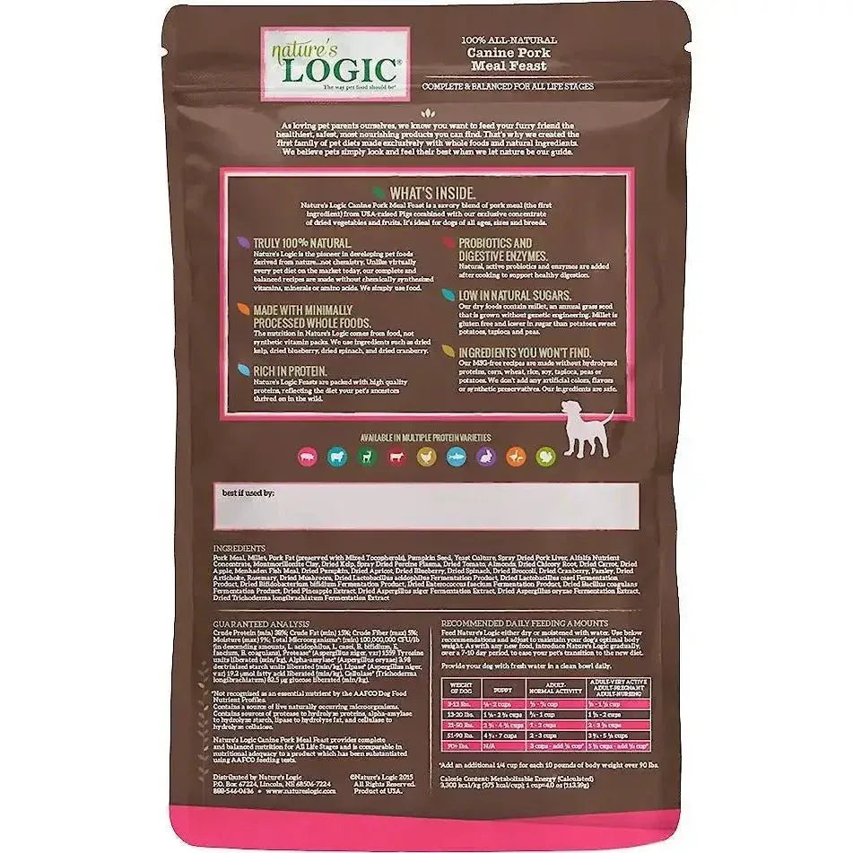 Nature's Logic Canine Pork Meal Feast Dry Dog Food - Talis Us