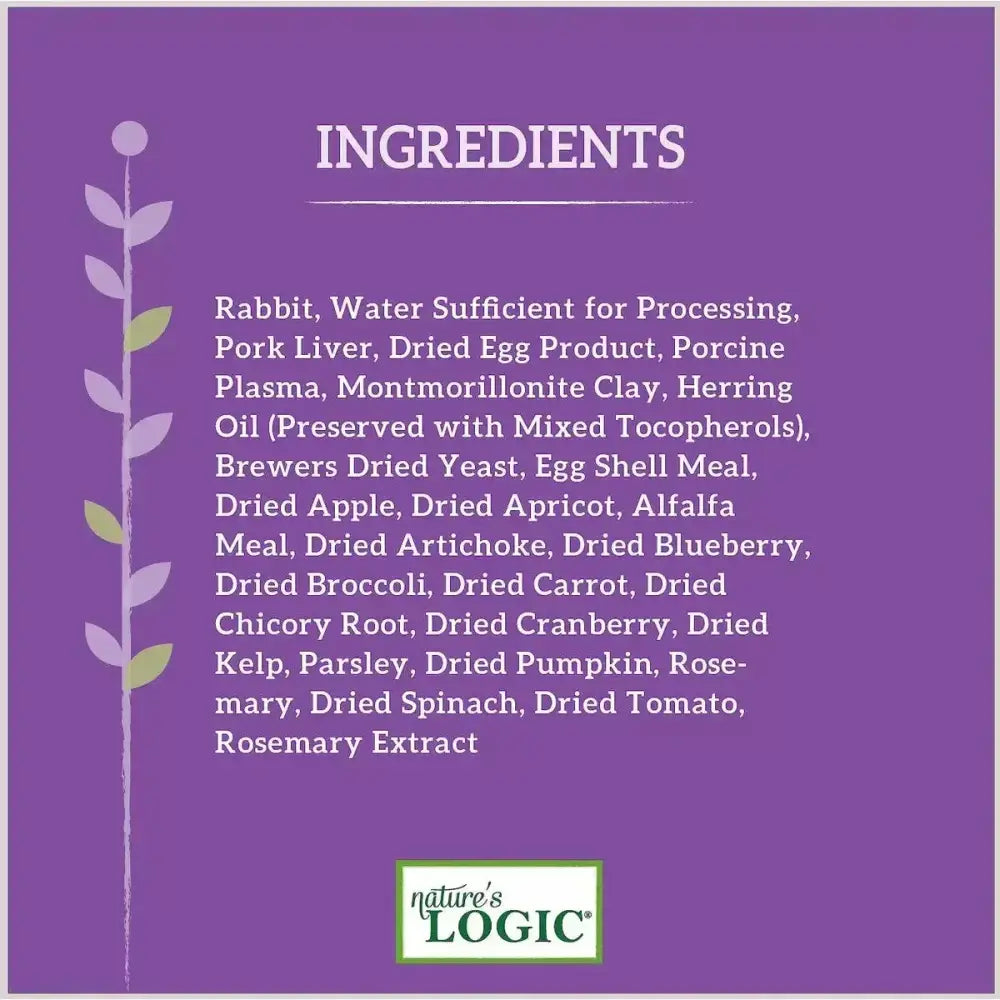 Nature's Logic Canine Rabbit Feast Grain-Free Canned Dog Food 13.2 oz case of 12 Nature's Logic