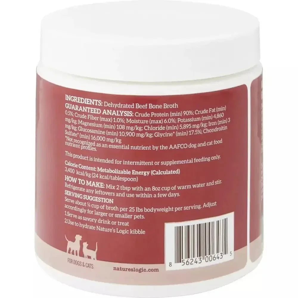 Nature's Logic Dehydrated Beef Bone Broth Dog & Cat Food Topper 6 oz - Talis Us