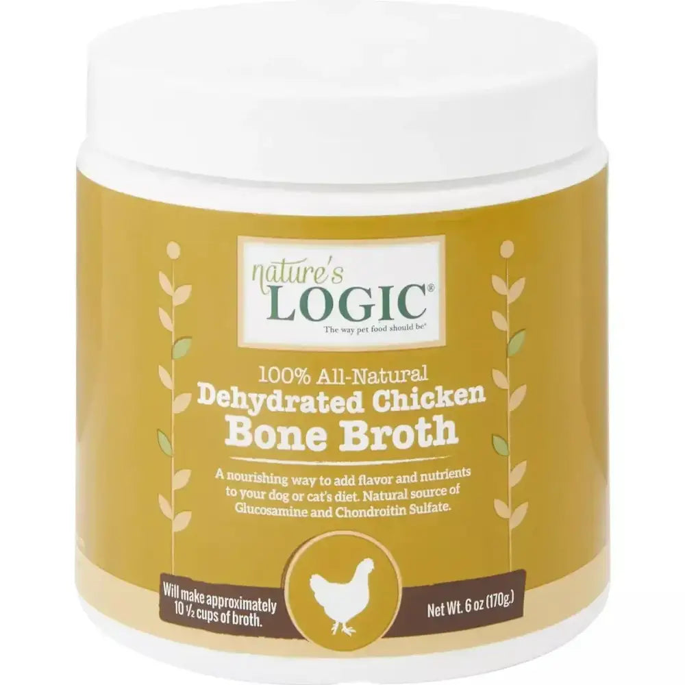 Nature's Logic Dehydrated Chicken Bone Broth Dog & Cat Food Topper 6 oz Nature's Logic