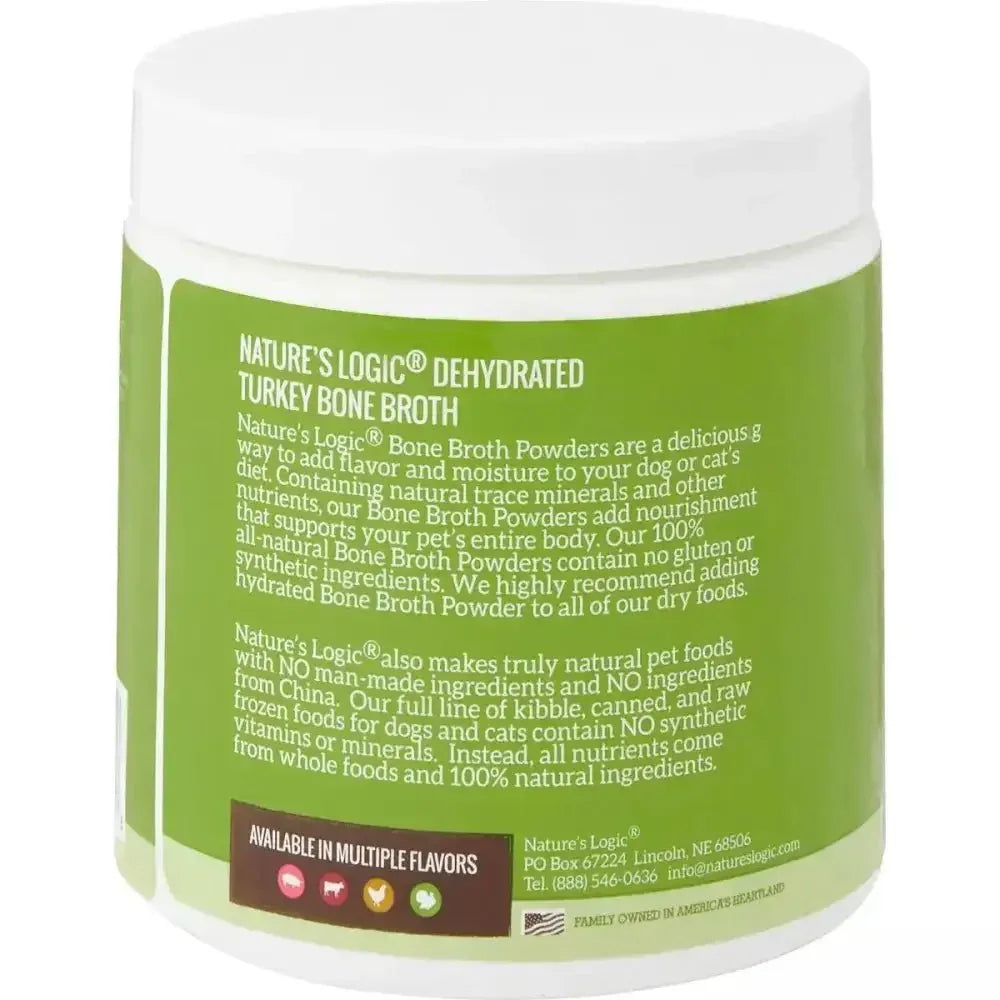 Nature's Logic Dehydrated Turkey Bone Broth Dog & Cat Food Topper 6 oz - Talis Us