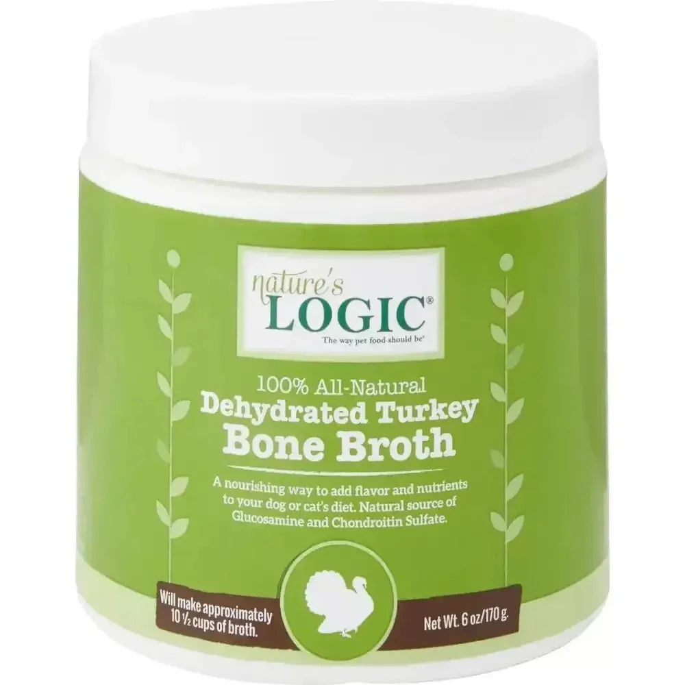 Nature's Logic Dehydrated Turkey Bone Broth Dog & Cat Food Topper 6 oz - Talis Us