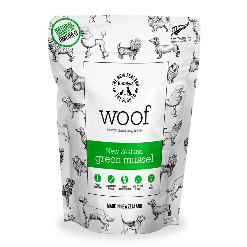 The New Zealand Natural Pet Food Co Woof Green Mussel Dog Treats 1.76oz - Talis Us