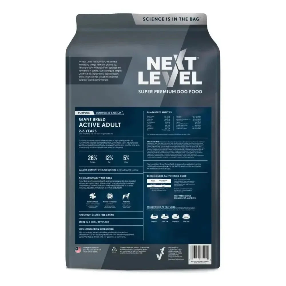 Next Level Giant Breed Active Adult Dry Dog Food 50 lb - Talis Us