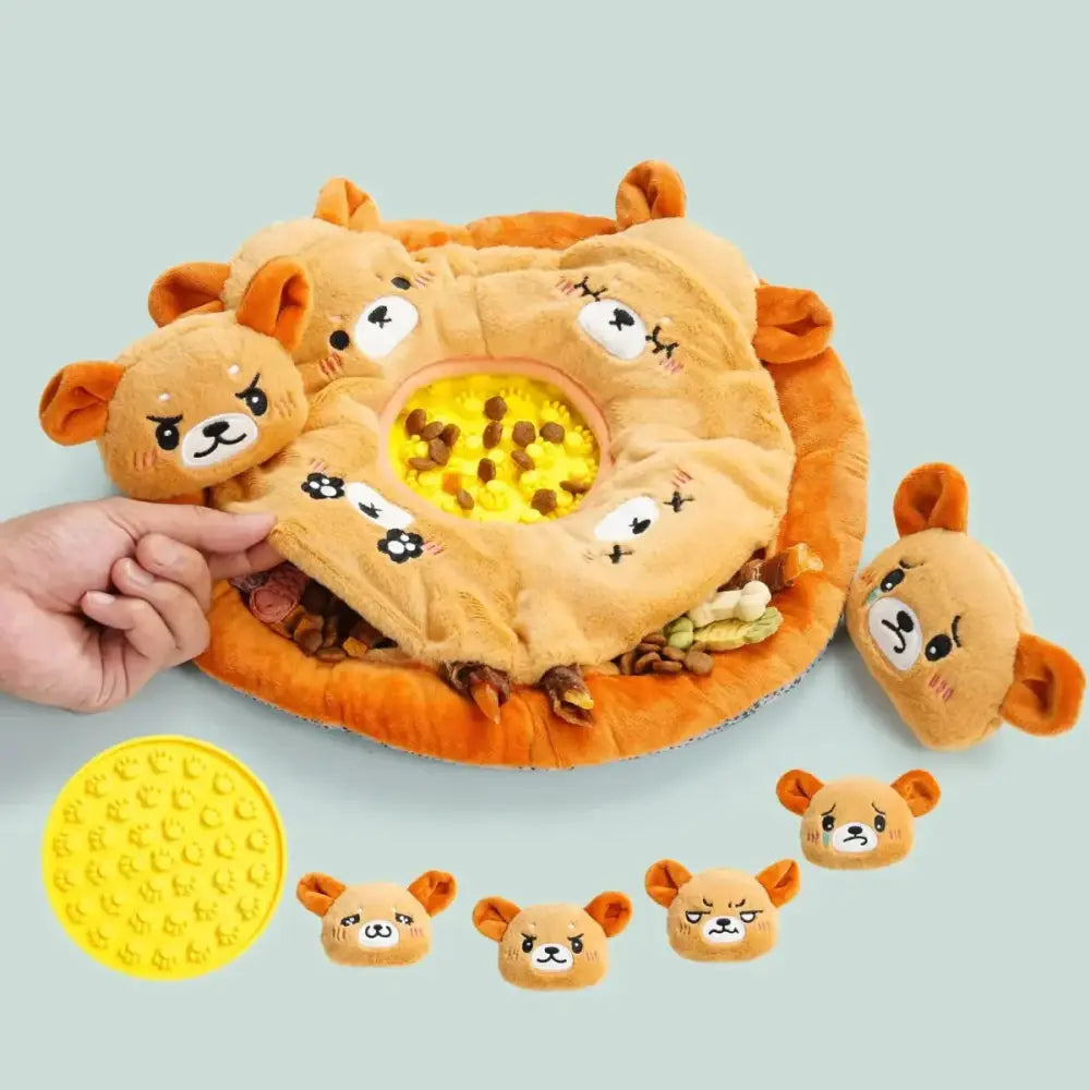 Nocciola 6 - in - 1 Bear Squeaky Dog Toys for Training & Anxiety Relief - Talis Us