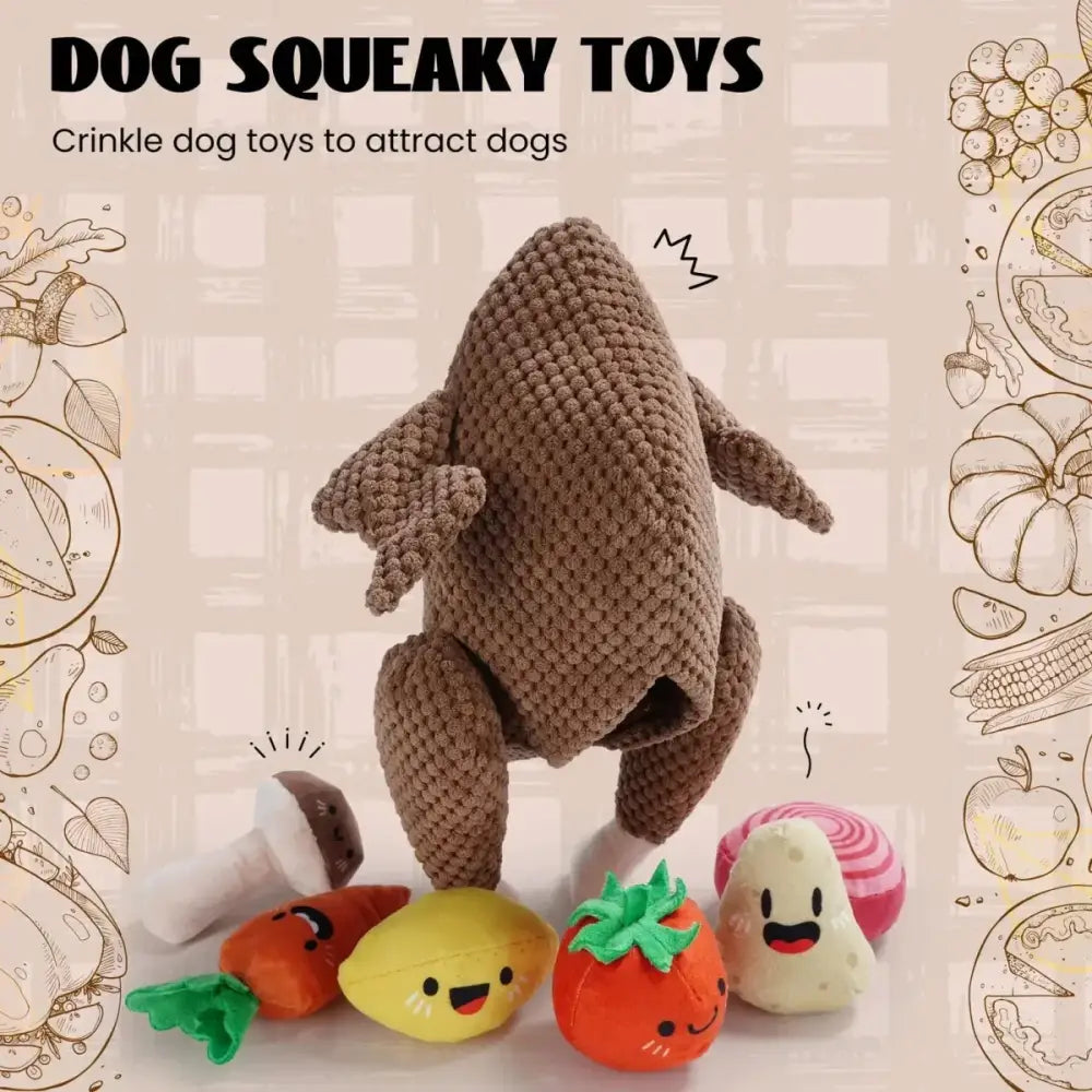 Nocciola Colorful Turkey - Themed Dog Toys - Perfect for Puppies and Small Breeds - Talis Us
