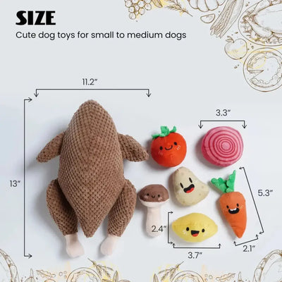 Nocciola Colorful Turkey - Themed Dog Toys - Perfect for Puppies and Small Breeds - Talis Us