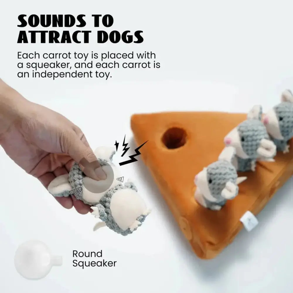 Nocciola Enrichment Toys for Dogs - Squeaky Mouse & Treat Hiding Pockets - Talis Us